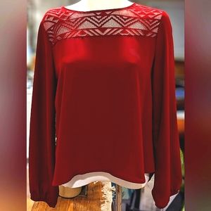 Meraki Red/burgundy/size large long sleeved shirt